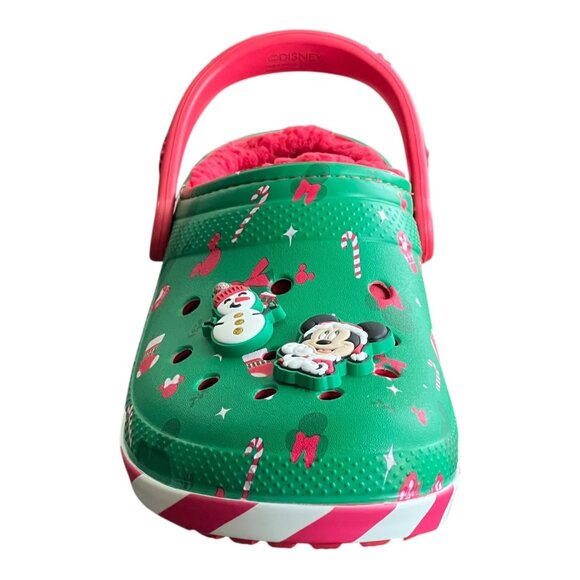 Crocs Mickey & Minnie Mouse Christmas Holiday Fleece Lined Clogs 210813-90H - Picture 3 of 13